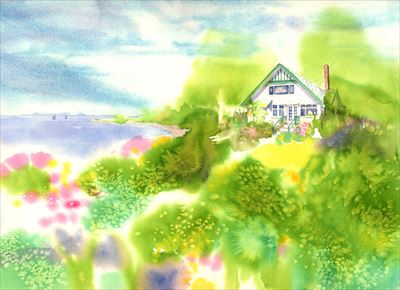 水彩画　ビクトリアの家 watercolour by Osamu Murata 村田收